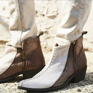 Free People Flying Ranch Snakeskin Ankle Boots